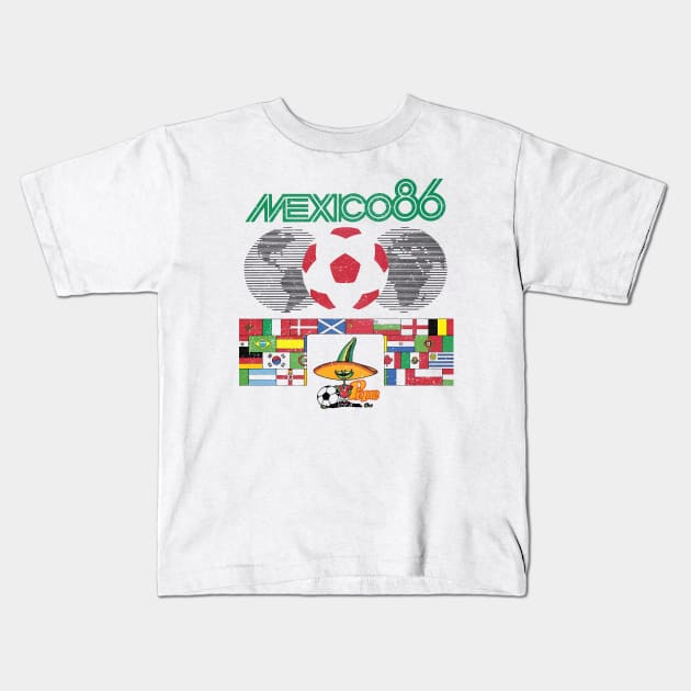 Mexico 86 World Cup Kids T-Shirt by TerraceTees